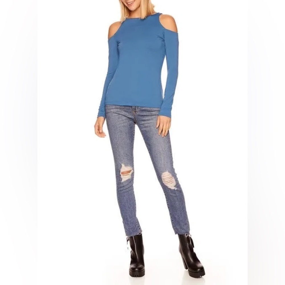 Susana‎ Monaco Cold Shoulder Long Sleeve Stretch Knit Top